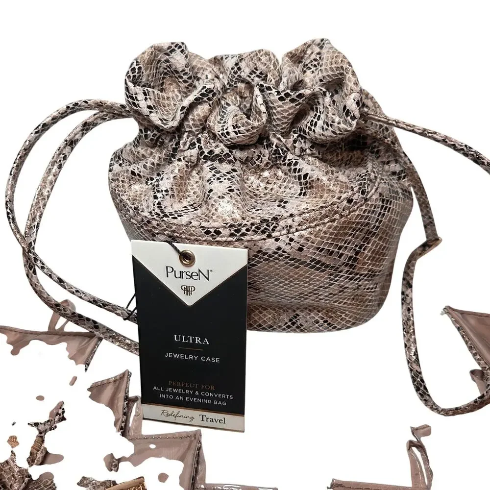 PurseN Ultra Jewelry Case Safari Sands Python Oprah's Favorite Things 2021 NWT